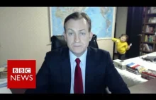 Dzieci przeszkadzają podczas wywiadu z BBC