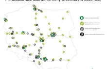 Mapa ładowarek samochodów elektrycznych które powstaną do 2020 roku w Polsce
