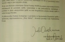 Jerzy Owsiak i Lidia Niedźwiedzka-Owsiak sami sobie podpisują ...