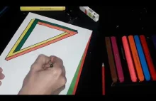 Jak narysować niesamowity trójkąt dla dzieci . Rysunek 3d