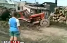 Jak NIE wyciągać traktora z błota