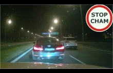 Ostre hamowanie BMW na A1 - kolizja i ucieczka