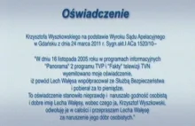 Ja, Krzysztof Wyszkowski, przepraszam Lecha Wałęsę w tv...
