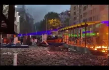 Protestujacy w Chile oslepiaja policje laserami