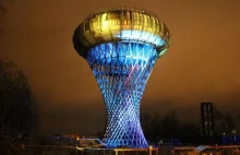 Wieża ciśnień w Ciechanowie podświetlona (wideo/zdjęcia) | ciechanowinaczej.pl