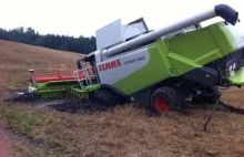 Claas Lexion 560 zatopiony na Łotewskim polu