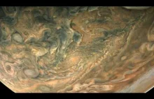 Przelot ponad Jowiszowymi chmurami widziany z perspektywy sondy Juno