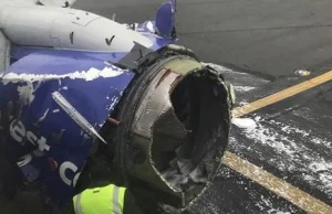 USA - silnik samolotu wybuchł, kobietę wyssało na zewnątrz