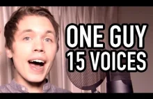Chłopak śpiewa piosenki 15 różnymi głosami