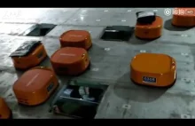Setki robotów w chińskiej firmie kurierskiej sortuje 200000 paczek dziennie