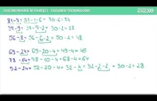 ODEJMOWANIE W PAMIĘCI - ZADANIA TRENINGOWE
