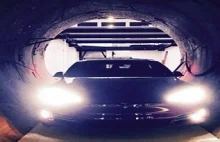 Model S w podziemnym tunelu The Boring Company w Los Angeles