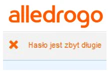 Alledrogo - Hasło jest zbyt długie...