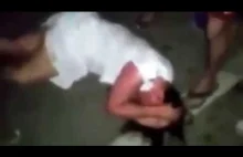 White woman brutally beaten and kicked by Muslim savages, Morocco