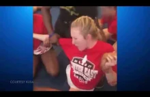 Cheerleader Forced To Do Split By Cheer Coach While Begging Them To Stop