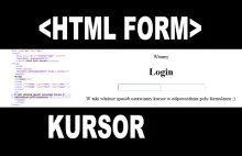 Jak ustawić kursor w polu formularza HTML.How to set up cursor on specify...