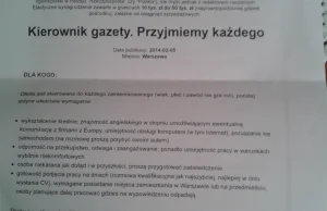 Dziwne ogłoszenie o pracę