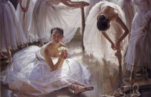 Malarstwo. Przepiękne tancerki a'la Degas - ale w wydaniu chińskiego malarza