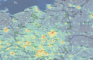 Gdzie oglądać Perseidy? Mapa "zanieczyszczenia światłem"