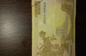 Uszkodzony banknot 50 EUR od CitiHandlowy