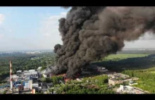 Pożar z drona - Zgierz - wysypisko odpadów Boruta