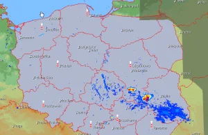 Detektor opadów i burz nad Polską od IMGW
