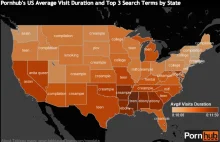 Statystyki wyszukiwarki Pornhub (USA).