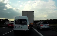 Wyprzedzanie pasem awaryjnym na autostradzie