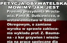 Do prezydenta Wroclawia R. Dutkiewicza: o zamianę kar więzienia na prace...