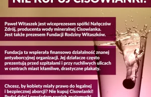 Lewicowe organizacje zachęcają do bojkotu Cisowianki