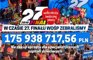 Ogłoszono wynik 27. Finału WOŚP. Padł absolutny rekord!