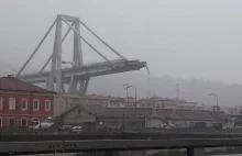Włochy. Zawalił się wiadukt drogowy w mieście Genua. Ludzie pod gruzami.