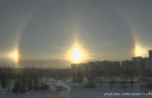Ciekawe zjawisko optyczne (halo) widziane z Moskwy