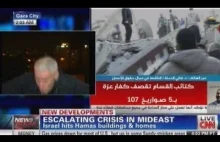 Wybuch bomby za reporterem zdającym relację na żywo z "gorącego" terenu [Gaza]