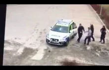 3 szwedzkie policjantki vs agresywny imigrant