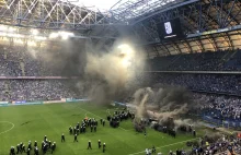 Mecz Lech - Legia przerwany, niezły ogień
