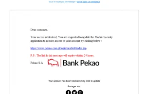 Ciekawy phishing na klientów Pekao