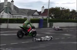 Tragiczny wypadek podczas wyścigów Man TT uwieczniony na nagraniu. 17.05.2014r.