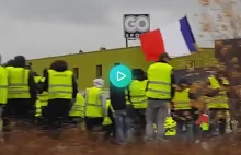Protestujący we Francji zabrali ze sobą Gilotynę na demonstrację