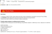 Wirus podszywający się pod system Poczty Polskiej, chwytliwa treść