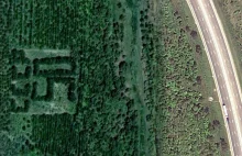 Rosja - napisy widziane z Google Earth