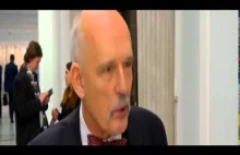 Janusz Korwin-Mikke używa wulgaryzmu w czasie wywiadu