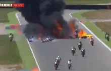 Kraksa w płomieniach w wyścigu Moto 2