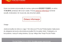 Uwaga! Fałszywe wiadomości e-mail podszywające się pod Pocztę Polską.