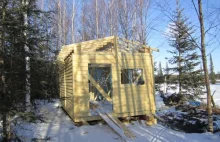 Building a Cabin in Alaska Wilderness.