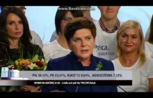 Beata Szydło po ogłoszeniu wyników sondażowych "zwyciężyliśmy bo..."
