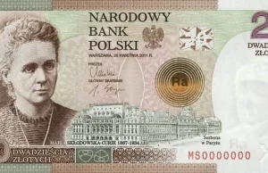 Maria Skłodowska-Curie na banknocie 20 zł