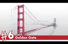 Golden Gate perspective drawing #6 | famous architecture