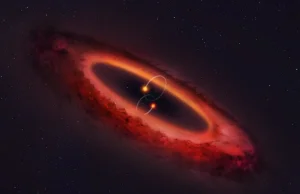 Dziwny system gwiazdowy, który tworzy planetę, obracającą się w pionie do dysku