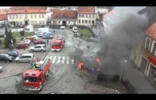 Wlkp, Zduny - płonący bus, akcja ratownicza